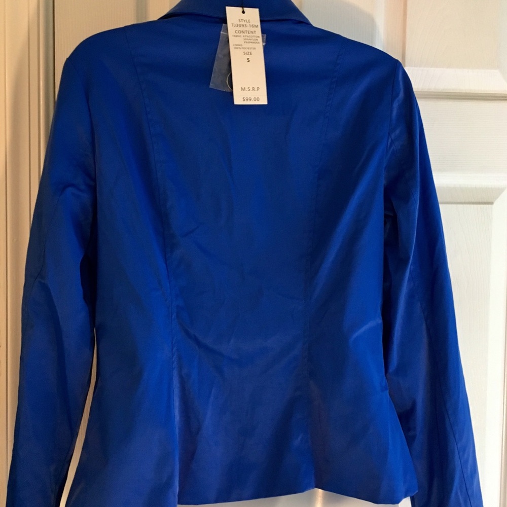 FOR CYNTHIA Blue Ruffle Rain Jacket - Small - Picture 4 of 8